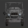 Vintage Military Off Road Vehicle With Metal Exterior And Roof Rack