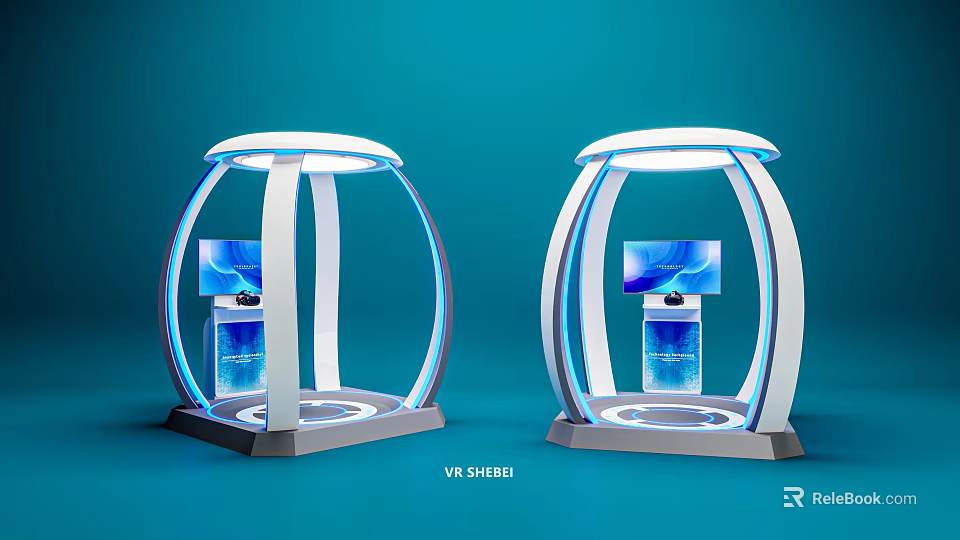 VR Shell Amusement Equipment With Egg Shaped Design LED Lighting And Interactive Screens 3d model