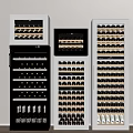 Multiple Wine Refrigerators in Different Colors with Organized Wine Bottles Interior 3d model