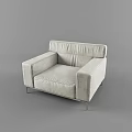 Three Light Gray Fabric Single Sofas With Modern Design And Metal Legs 3d model