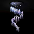 Modern Jellyfish Chandelier With Hanging LED Lights And Transparent Tentacles Design