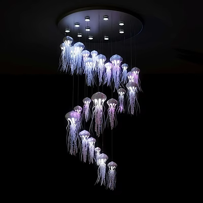 Modern chandelier jellyfish chandelier 3d model Modern chandelier jellyfish chandelier 3d model