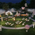 Charming Outdoor Garden Decor With Tents Bonfire Balloons And Flower Arrangements