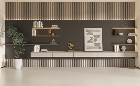 Modern bookcase 3d model