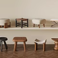Middle Style Round Stool 3d model