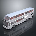 Double Decker Bus 3D Model With Two Levels Large Windows And Passenger Seats