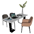 Modern office desk and chair desk manager desk master table dining table 3d model