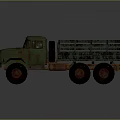 Vintage Green Rusty Truck Featuring Open Bed And Large Off Road Tires