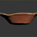 Traditional Ceramic Bowl With Red Brown Color And Wavy Edge Decorative Pattern