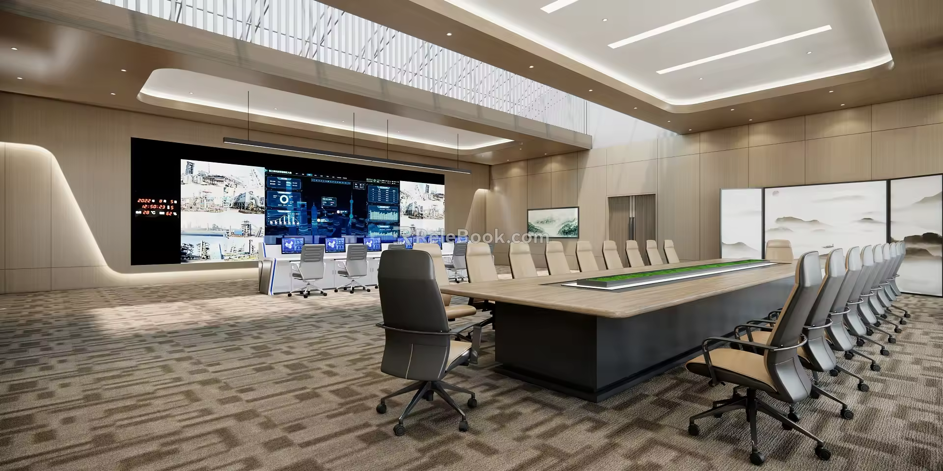 SU model of monitoring room of conference room control center 3d model