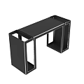 Modern Entryway Console Table And Side Cabinet With Sleek Black Frame And Glossy Surface Design