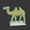 Yellow Lego Camel Toy Figure With Two Humps On White Base
