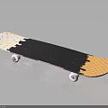 Colorful Skateboard Deck With Blue Orange Ice Cream Melting Design Sprinkles And White Wheels