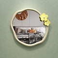 Cream Style Decorative Mirror Shaped Mirror Art Hanging Mirror Dressing Mirror Makeup Mirror Bathroom Mirror 3d model