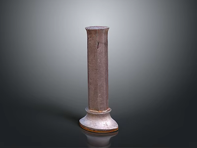 Textured Decorative Column Design With Stone Surface And Pedestal Base For Interior Decoration 3d model