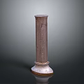 Textured Decorative Column Design With Stone Surface And Pedestal Base For Interior Decoration