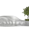 Modern Tree Pool Landscape Special-shaped Bench Tree Pool 3d model