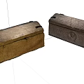 Vintage Wooden Chests With Carved Patterns And Light Dark Finishes