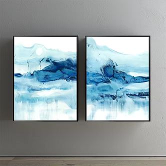 Modern abstract painting decorative hanging painting 3d model