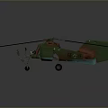 Vintage Military Helicopter Model Green Brown Color With Rotor And Fuselage Details On Gray Background