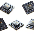 computer chip cpu chip computer chip computer circuit board chip ram chip 3d model