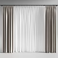 Dark Gray Velvet Curtains With White Sheer Panels And Black Curtain Rod