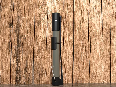 Sturdy Black and Gray Industrial Equipment Standing Against Wooden Background 3d model
