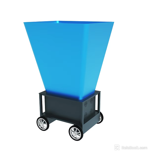 Blue Conical Structure With Black Wheeled Base For Functional Applications 3d model 