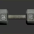 Vintage Metal Dumbbell Fitness Equipment With Textured Surface And Weight Markings
