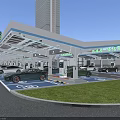 EV Charging Station Canopy Structure With Solar Panel Roof And Charging Ports