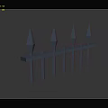 Modern Metal Fence With Pointed Tops Horizontal And Vertical Bar Structure For Contemporary Property Boundary