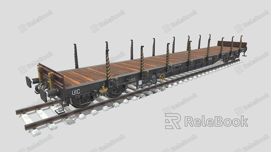 flat rail car rail car train car railway tram steam train model