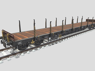 flat rail car rail car train car railway tram steam train model