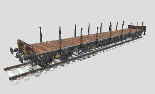 flat rail car rail car train car railway tram steam train 3d model