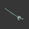 Traditional Yellow Spear Like Weapon With Long Shaft And Decorative Grip
