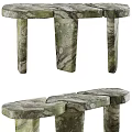 Natural Marble Console Table And Side Cabinet With Modern Design And Unique Leg Structure 3d model