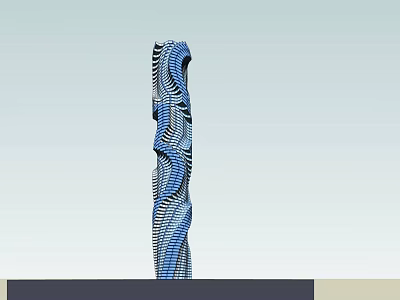 Modern Office Building With Unique Spiral Structure And Glass Exterior Design 3d model