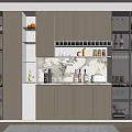 Modern Wine Cabinet Design With Glass Doors LED Lighting And Wine Bottle