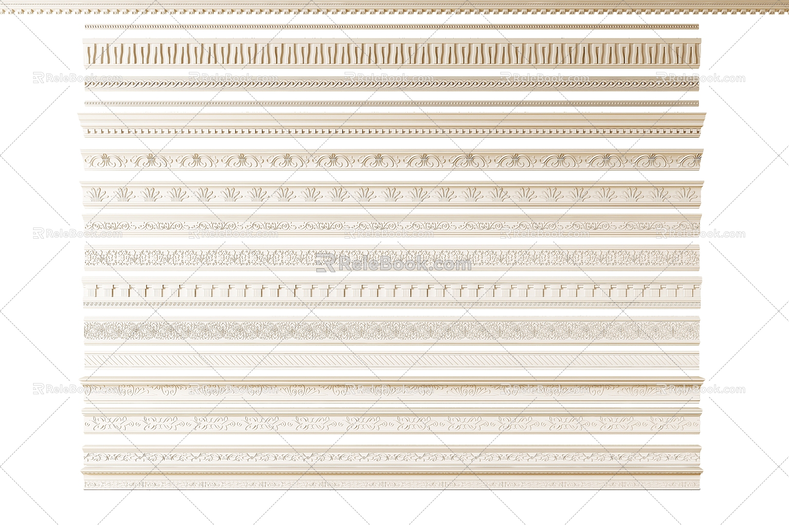 European gypsum line decorative gypsum line 3d model