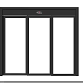 Modern Black Frame Three Panel Glass Sliding Door for Home Design 3d model