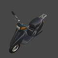 Modern Black Scooter With Illuminated Headlight Rearview Mirrors And Black Seat
