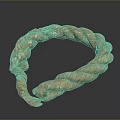 Sturdy Brown Thick Rope With Braided Texture And Loop Shape For Household Use 3d model