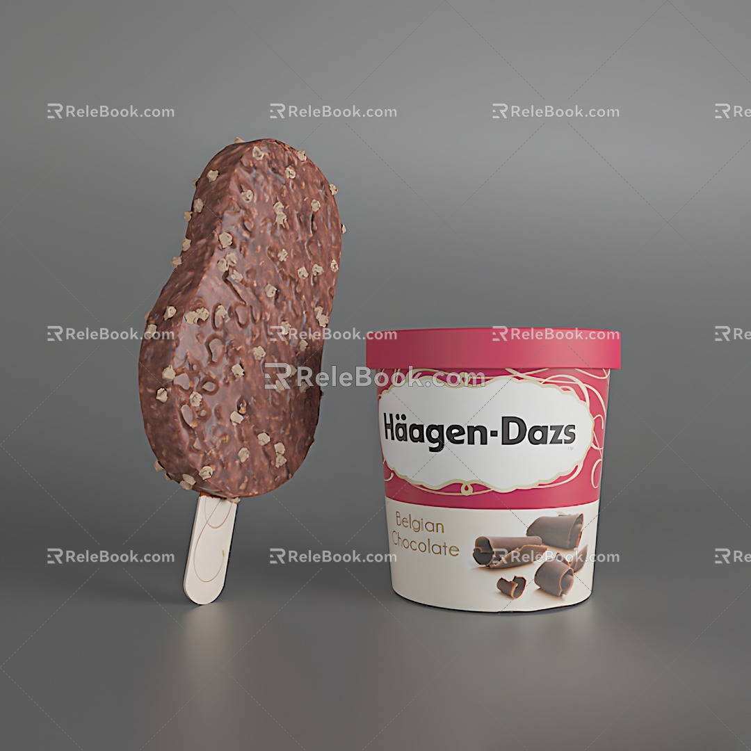 Food Ice Cream Haagen-Dazs Ice Cream 3d model