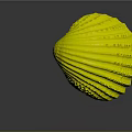 Clam Shell With Orange White Stripes And Textured Surface On Dark Background 3d model