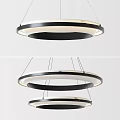 Modern Circular Pendant Light With Double Ring Design For Interior Illumination 3d model