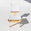 Ergonomic Wooden Leisure Chair With White Fabric Cushion And Minimalist Design Frame
