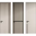Modern Hinged Doors With Light Dark Wood Tones Light Gray Sleek Design And Black Handles