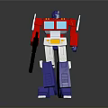 Transformers Action Figure Red Blue White Classic Design Standing With Weapon