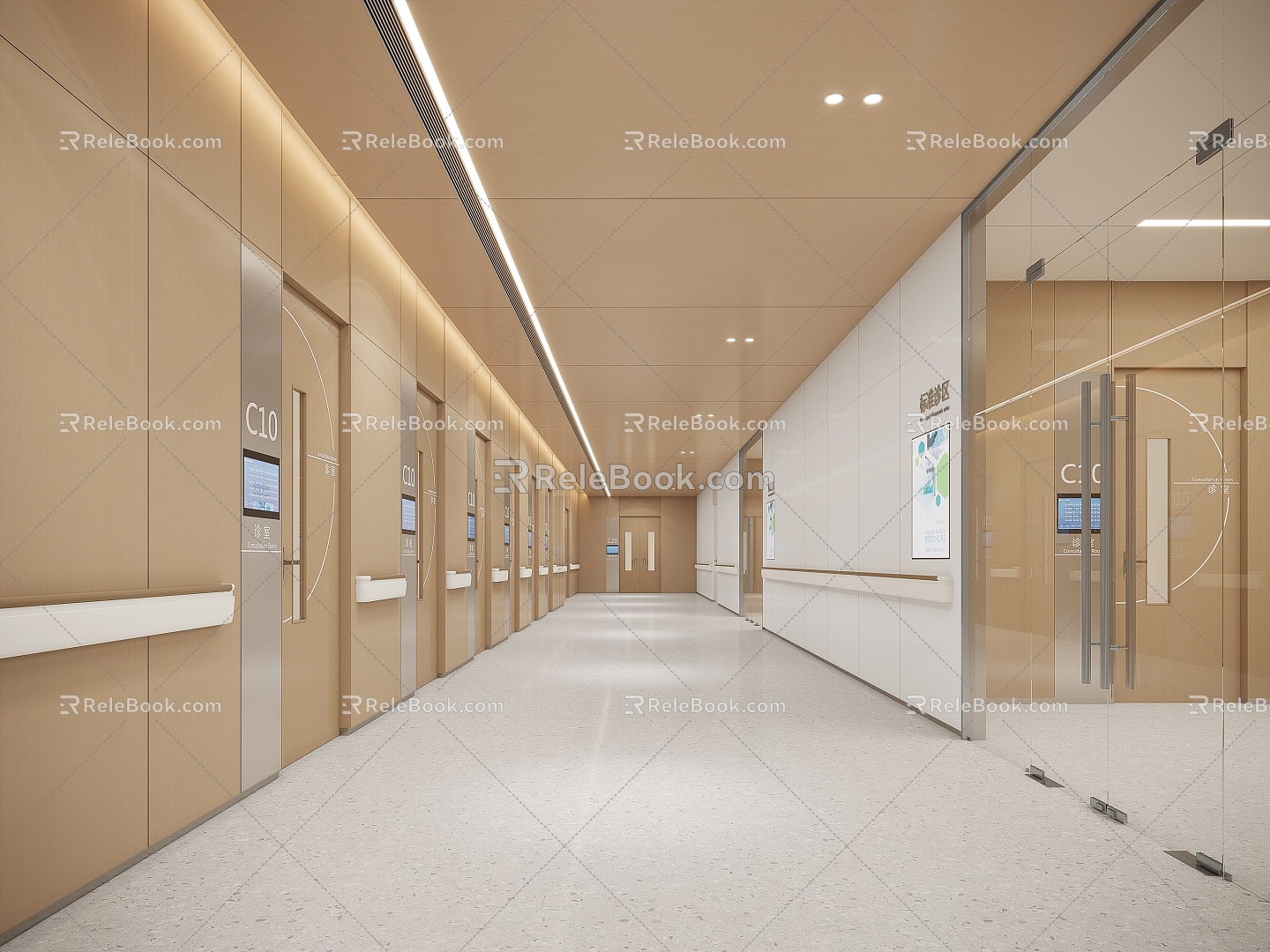 Hospital aisle consulting room Maternal and child outpatient department Corridor medical treatment 3d model