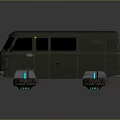 Vintage Silver Van With Classic Design Custom Green Wheels And Retro Exterior